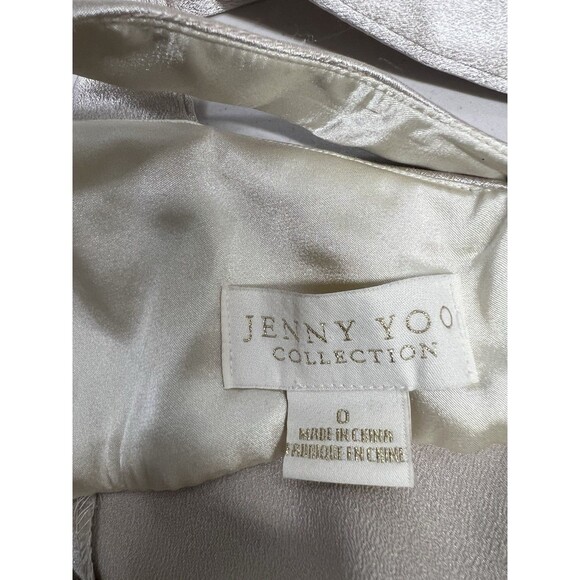 Jenny Yoo Satin Halter Bridesmaid Event Evening Dress Gown Sz 0 Champagne - Picture 11 of 11